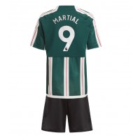 Otroški Nogometni dresi Manchester United Anthony Martial #9 Gostujoči 2023-24 Kratek Rokav (+ Kratke hlače)
